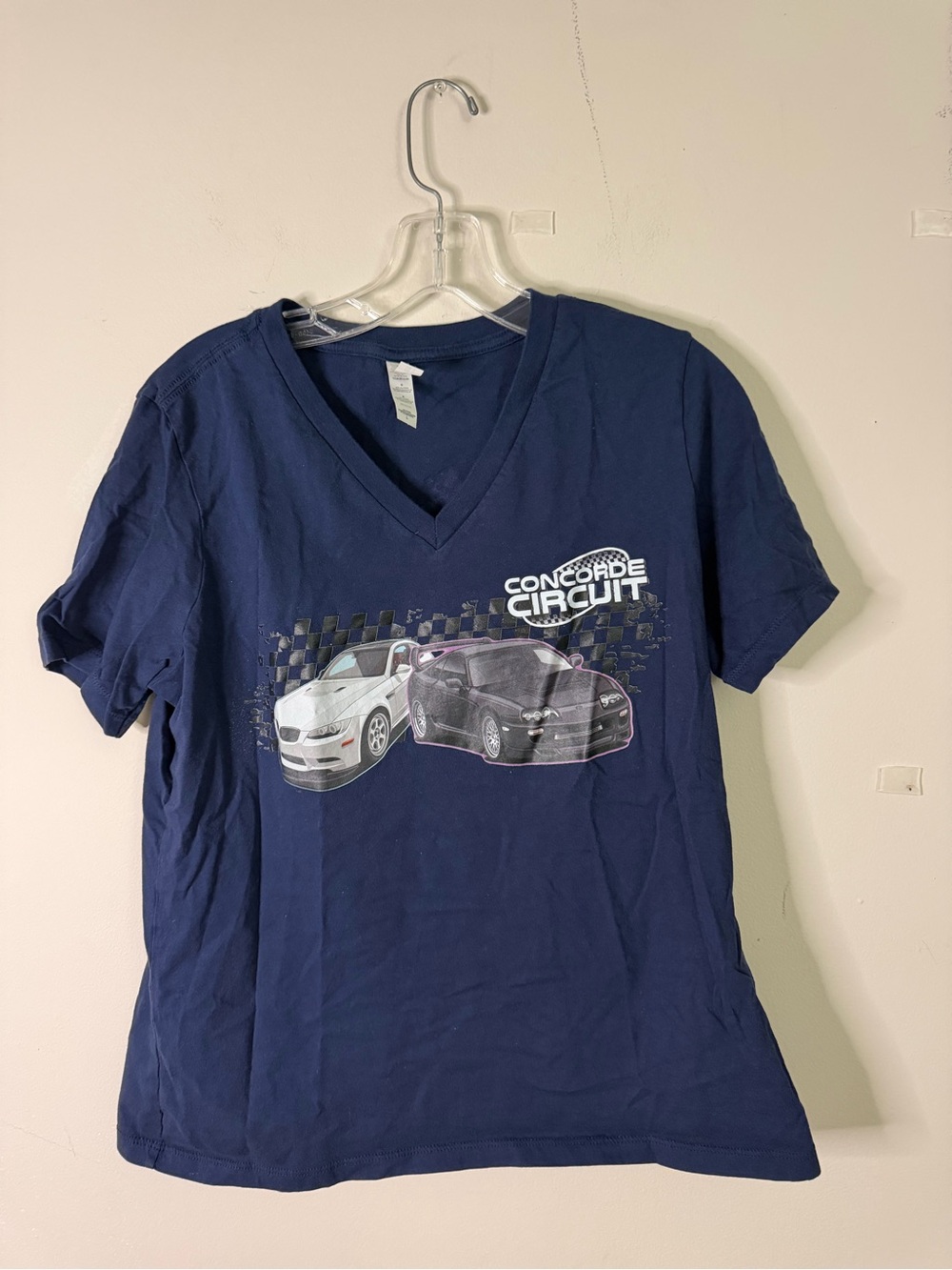 Concorde Circuit Car Graphic Navy V-Neck Tee